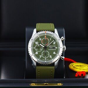 Breitling Aviator 8 Chronograph 43mm ’Curtiss Warhawk’, Military Green Dial - SS